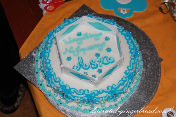 Blue butterfly cake