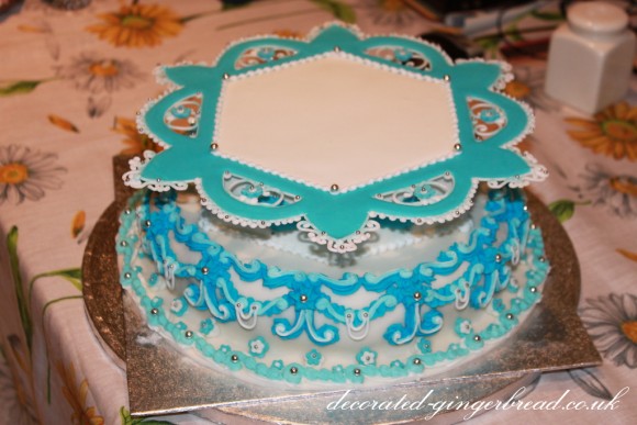 Blue butterfly cake