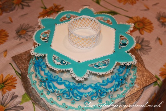 Blue butterfly cake