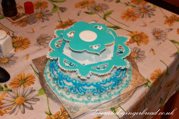 Blue butterfly cake