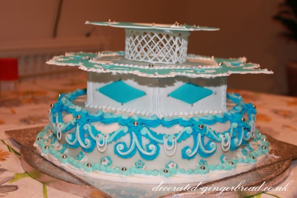 Blue butterfly cake