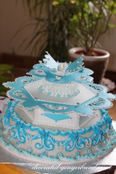 Blue butterfly cake