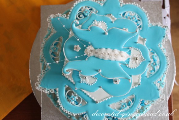 Blue butterfly cake