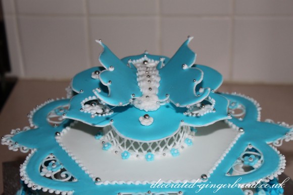 Blue butterfly cake