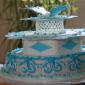 Blue cake with butterfly