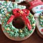 Christmas wreath gingerbread biscuit.