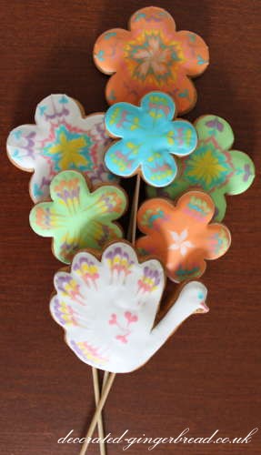 Flower cookie pops