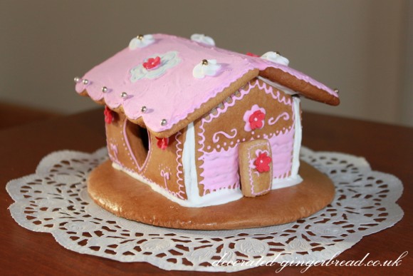 Pink gingerbread house