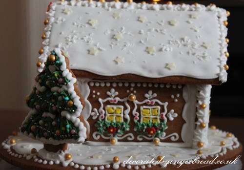 Christmas tree and gingerbread house