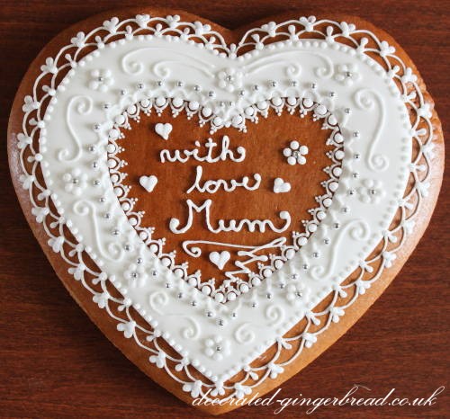 With love Mum - gingerbread heart