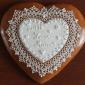 White icing lace on gingerbread heart
