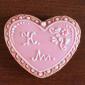 Pink heart cookie with initials