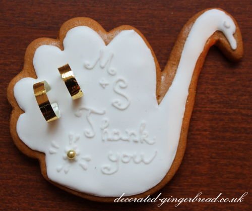 Personalised gingerbread wedding favour cookie